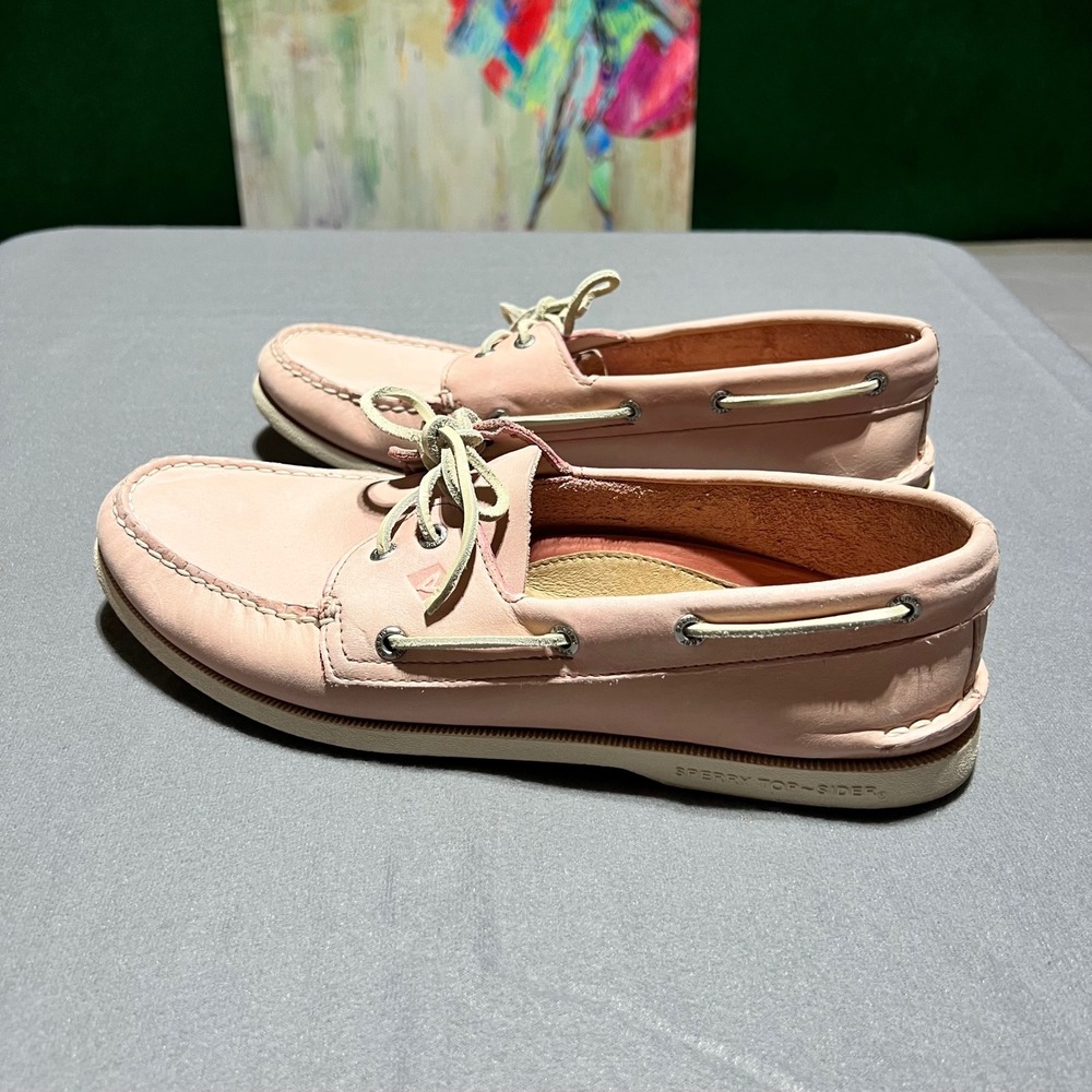 Sperry Top-Sider Authentic Original Pink Leather Boat Shoes Mens 13 STS13599